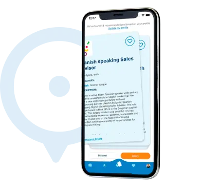 mobile with GoPlaces app opened